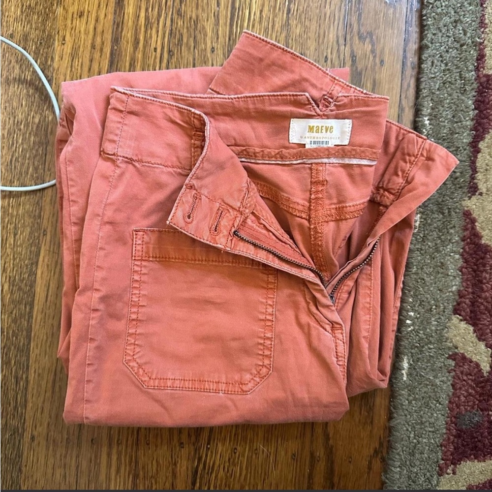 Anthropologie Maeve Straight-Leg Jeans in Coral